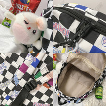 Load image into Gallery viewer, Checkered Backpack with Rabbit Accessory