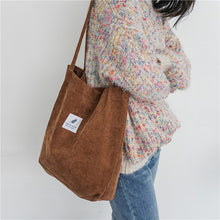 Load image into Gallery viewer, Corduroy Canvas Shoulder Bag