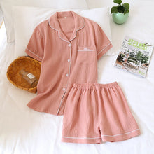 Load image into Gallery viewer, Cotton Crepe Short-Sleeved Pyjama Set