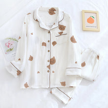 Load image into Gallery viewer, Cute Crepe Cotton Long Sleeve Pyjama Set