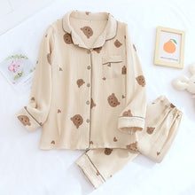 Load image into Gallery viewer, Cute Crepe Cotton Long Sleeve Pyjama Set