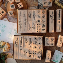 Load image into Gallery viewer, 22 Piece Wood Mounted Rubber Stamp Set
