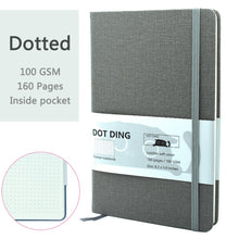 Load image into Gallery viewer, A5 Cloth Cover Dotted Notebook
