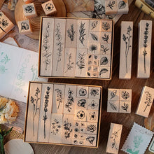 Load image into Gallery viewer, 22 Piece Wood Mounted Rubber Stamp Set
