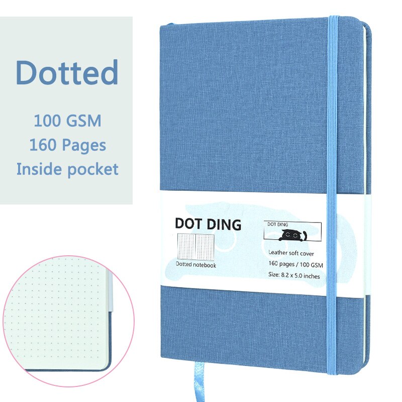 A5 Cloth Cover Dotted Notebook