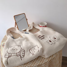 Load image into Gallery viewer, Cute Bear Embroidered Plush Bag
