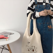 Load image into Gallery viewer, Cute Bear Embroidered Plush Bag
