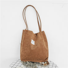 Load image into Gallery viewer, Corduroy Canvas Shoulder Bag
