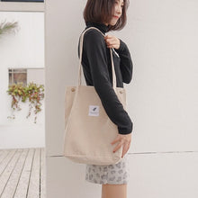 Load image into Gallery viewer, Corduroy Canvas Shoulder Bag
