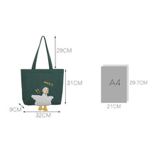 Load image into Gallery viewer, Cute Duck Embroidered Canvas Bag
