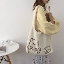 Load image into Gallery viewer, Cute Bear Embroidered Plush Bag
