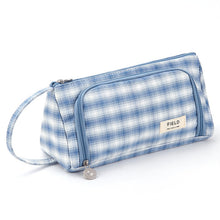 Load image into Gallery viewer, Large Capacity Plaid Pencil Case
