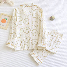 Load image into Gallery viewer, Cute Crepe Bear Long Sleeve Pyjama Set
