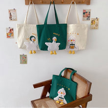 Load image into Gallery viewer, Cute Duck Embroidered Canvas Bag
