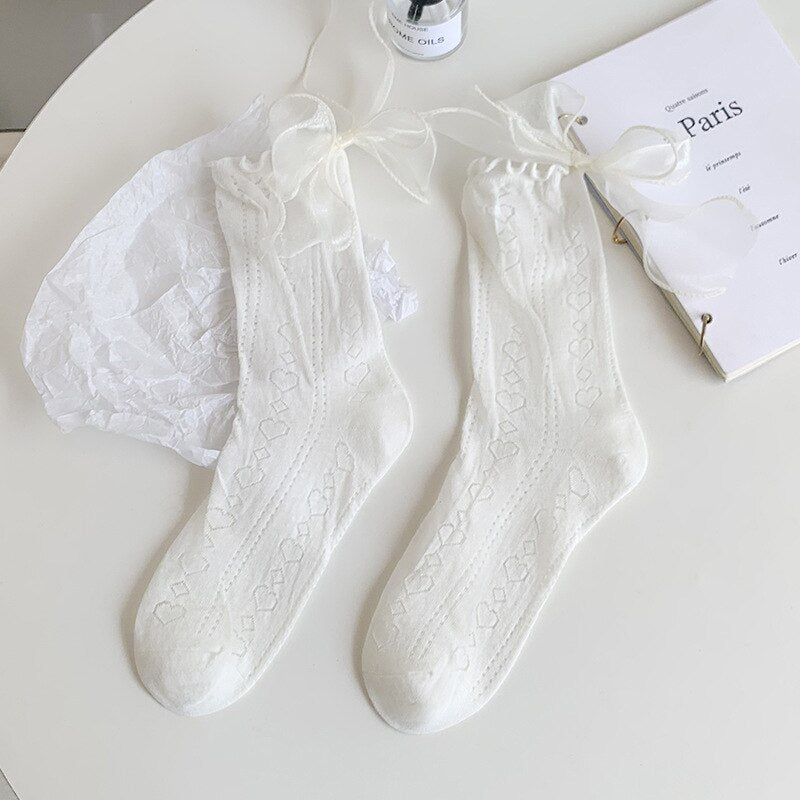 Cute Lace Bow Ruffle Socks