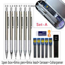 Load image into Gallery viewer, 6 Piece Metal Mechanical Pencil Set, Pen Box &amp; Accessories
