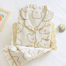 Load image into Gallery viewer, Cute Crepe Bear Long Sleeve Pyjama Set
