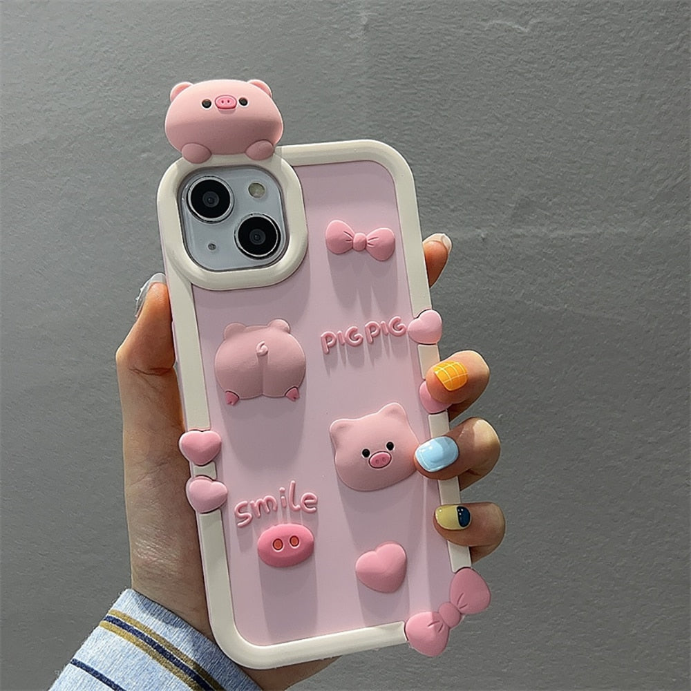 3D iPhone Cute Piggy Soft Back Case