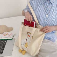 Load image into Gallery viewer, Cute Duck Embroidered Canvas Bag
