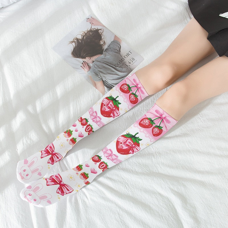 Strawberry Pink Kawaii Socks