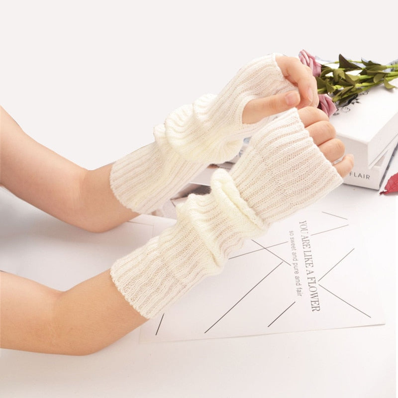 Long Length Fingerless Gloves