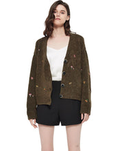 Load image into Gallery viewer, Cosy Long Sleeve Cardigan with Embroidery
