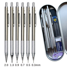 Load image into Gallery viewer, 6 Piece Metal Mechanical Pencil Set, Pen Box &amp; Accessories
