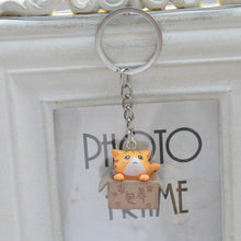 Load image into Gallery viewer, Cute Cat in a Box Keychain
